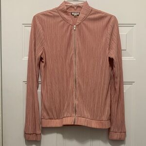3/$15 Eyeshadow Blush Pink Bomber Jacket Size Small